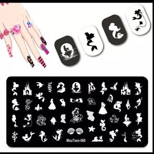 Ariel mermaid nail stamp plate